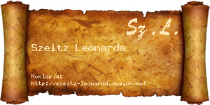 Szeitz Leonarda névjegykártya